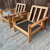Paire de fauteuils en bois PIN