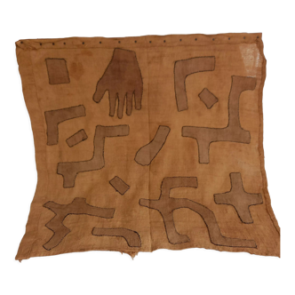 African wall tapestry in raffia Kuba 70s 80s
