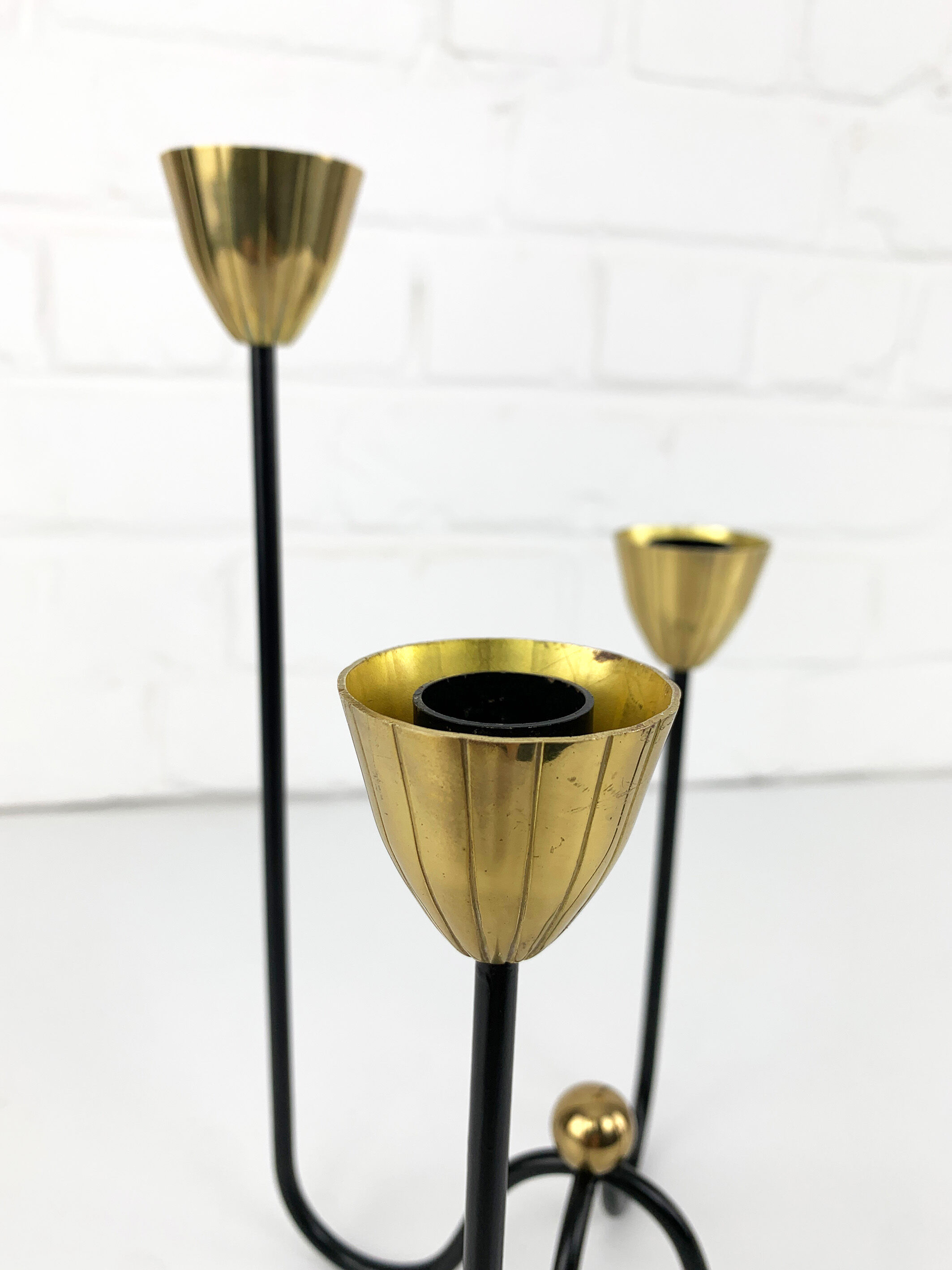 Mid-Century Scandinavian candlestick, Gunnar Ander's candle holder for Ystad Metall, Sweden