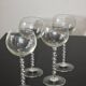 4 vintage crystal wine glasses – elegant twisted stem