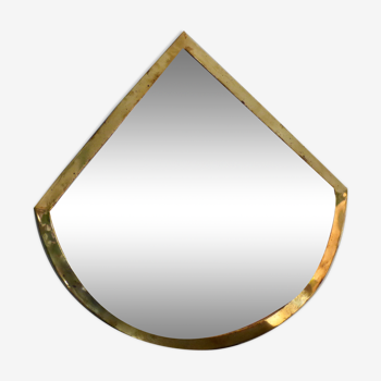 Originally shaped golden brass mirror - 43x43cm