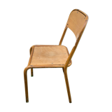 School chair brown vintage wood and metal painted wood way