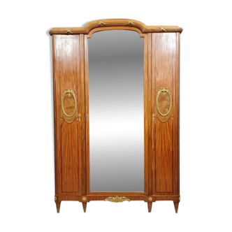 Louis XVI cabinet-bookcase in marquetry, circa 1850-1880