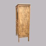 Art Deco glass-fronted Parisian buffet in raw wood