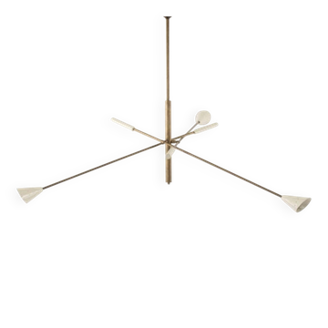 Suspension articulée à 3 bras, laiton & métal, Italie-1960