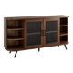 Modern Fluted Glass Door Sideboard with Curved Ends & Storage