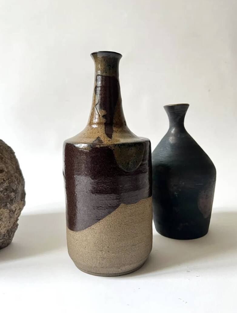 Céramique - Vase soliflore en grès émaillé, France vers 1970