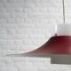 Danish red metal and opal plastic pendant lamp, 1960s