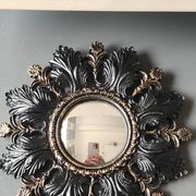 Small Sun Mirror Witch's Eye Round In Resin Patina Black/Copper