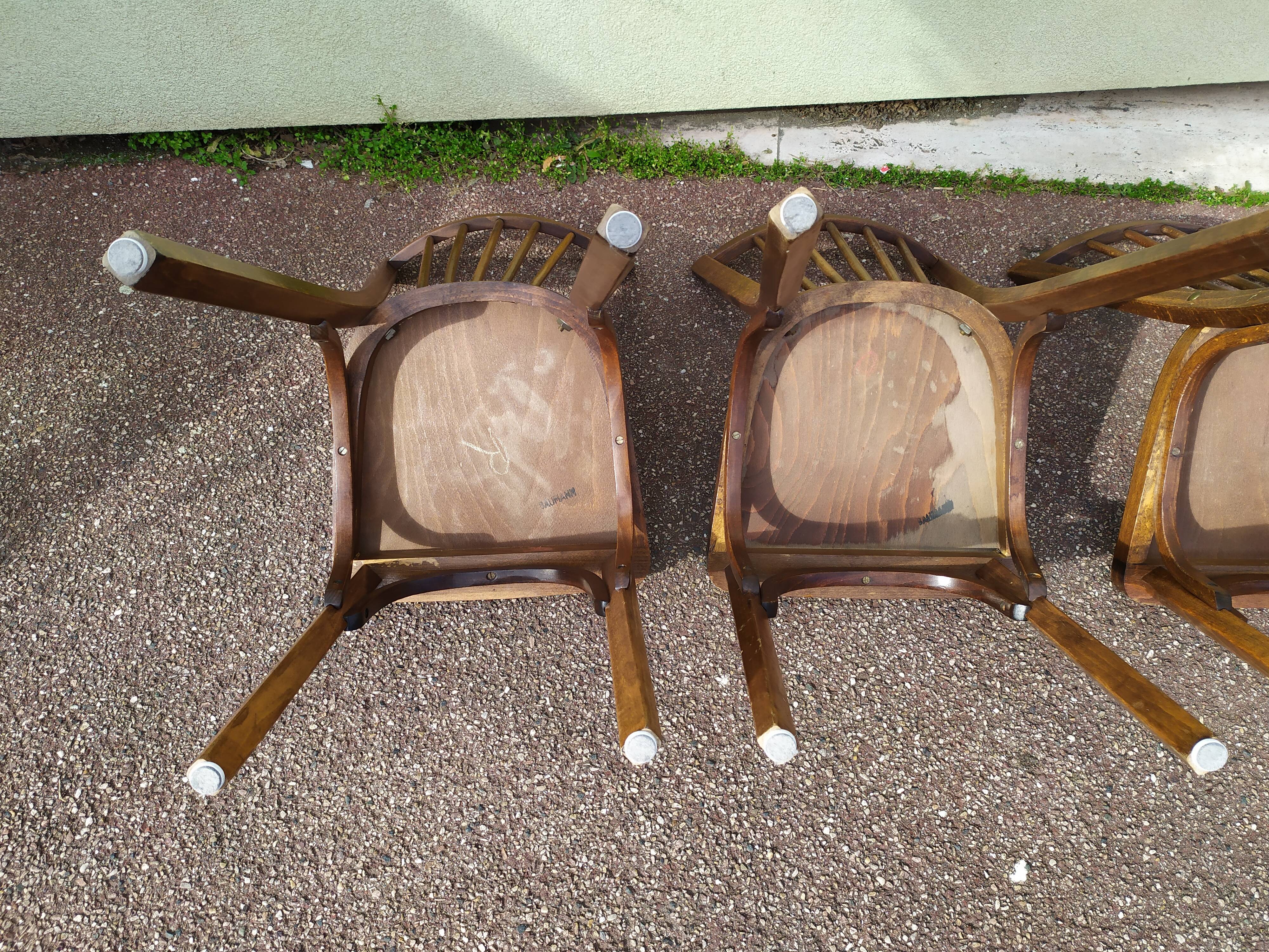 Lot de 4 chaises de bistrot bois Baumann