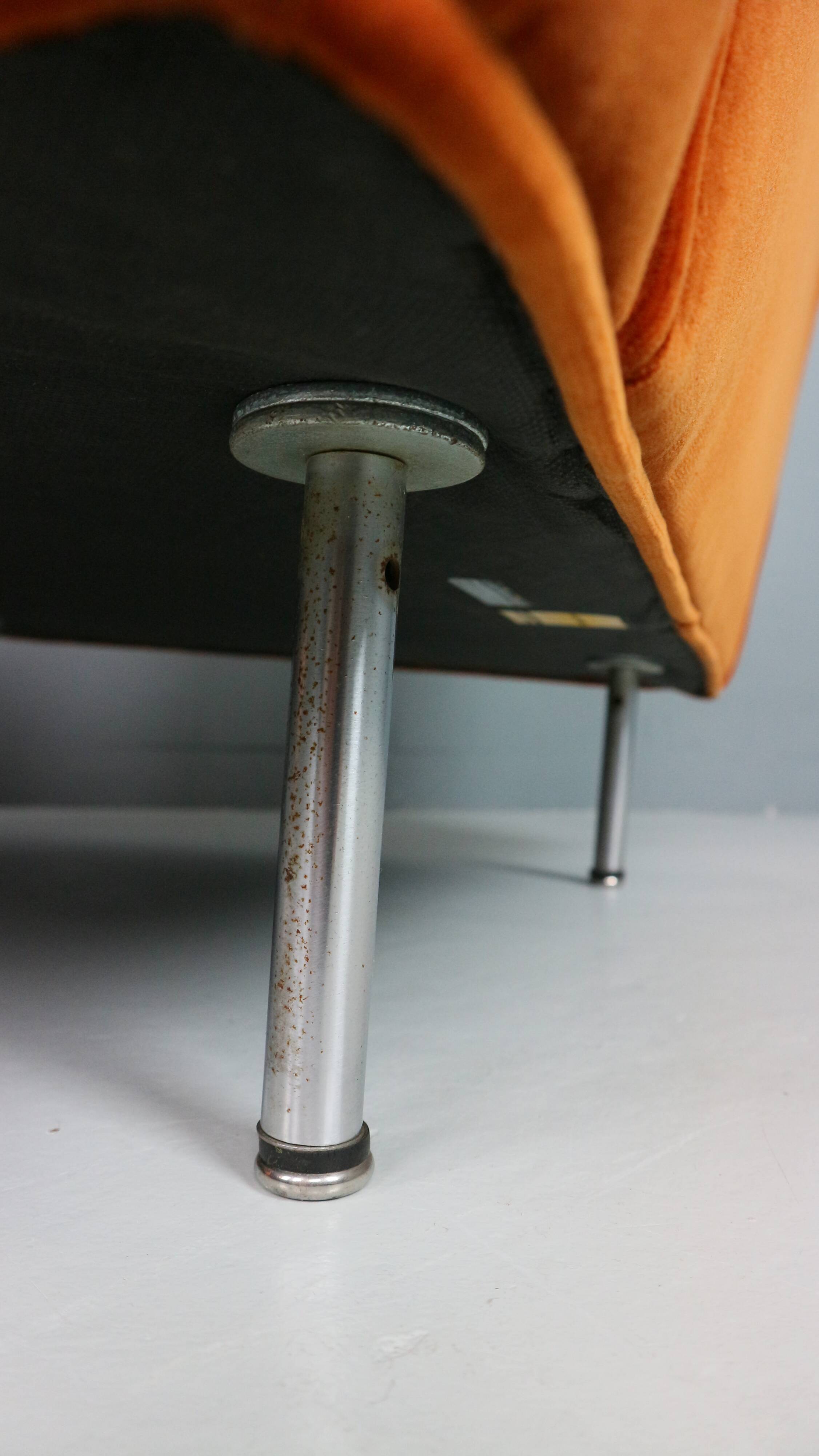 Pair of 1st edition easy chairs 25 BC by Florence Knoll in velvet, 1950s