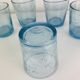 6 vintage blue bubble glass water glasses from Biot.