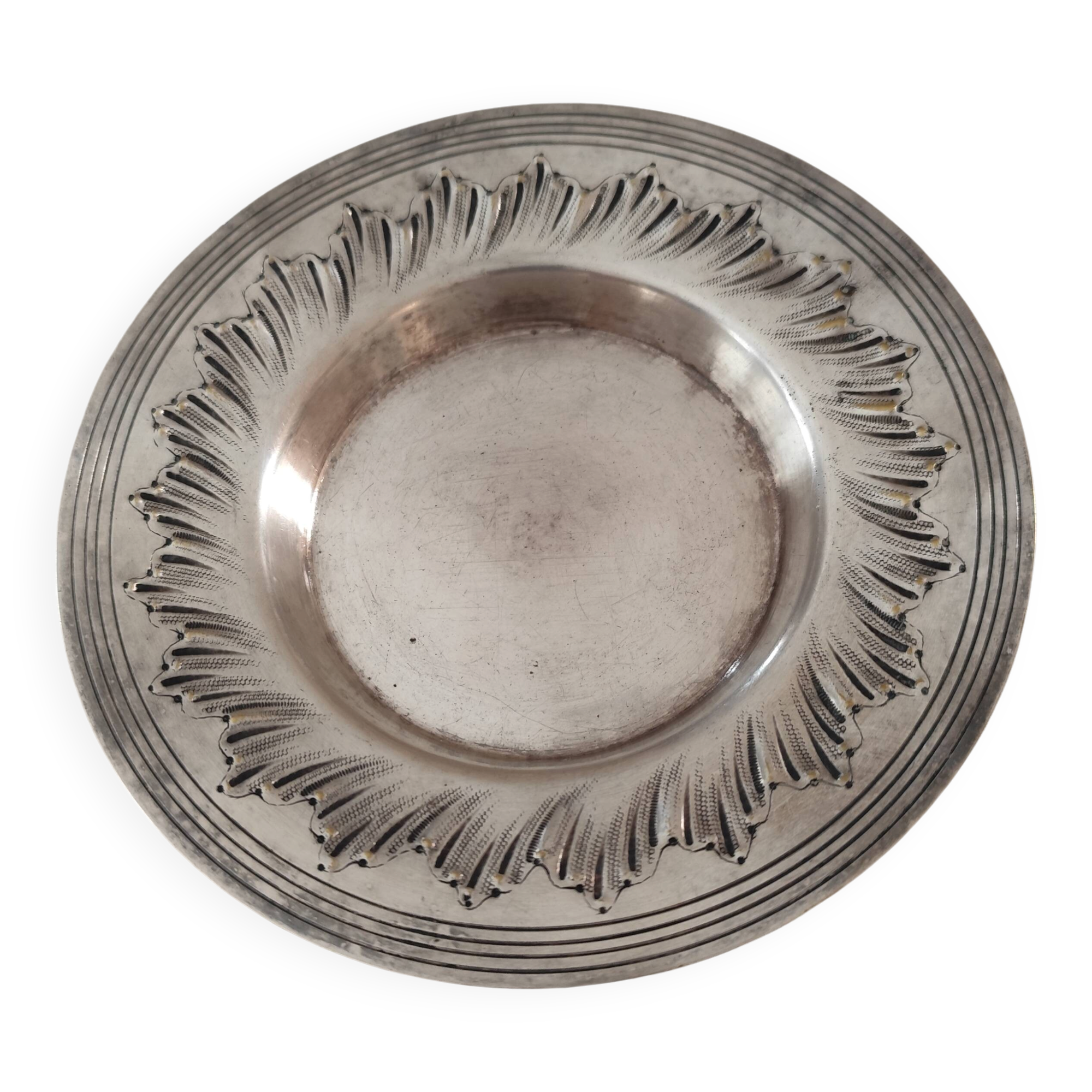 small plate / vintage silver-plated bowl