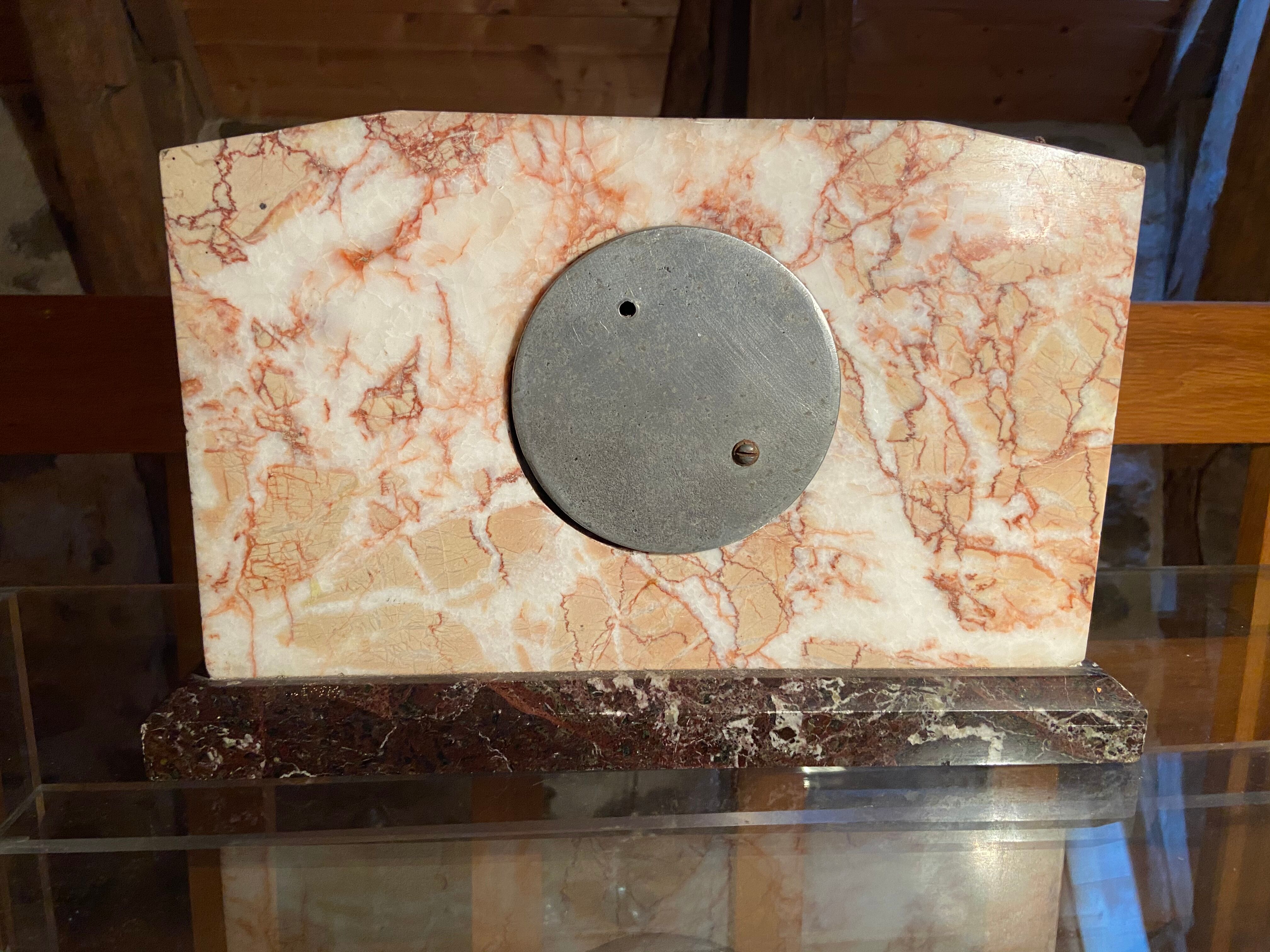 Art deco 1930 elegante pendulum two marbles