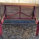 Bistro table, raw natural wood and cast iron foot, vintage