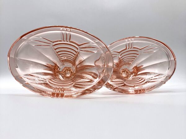 2 bougeoirs/chandeliers Luxval • modèle Victoria • Val Saint Lambert • 1935