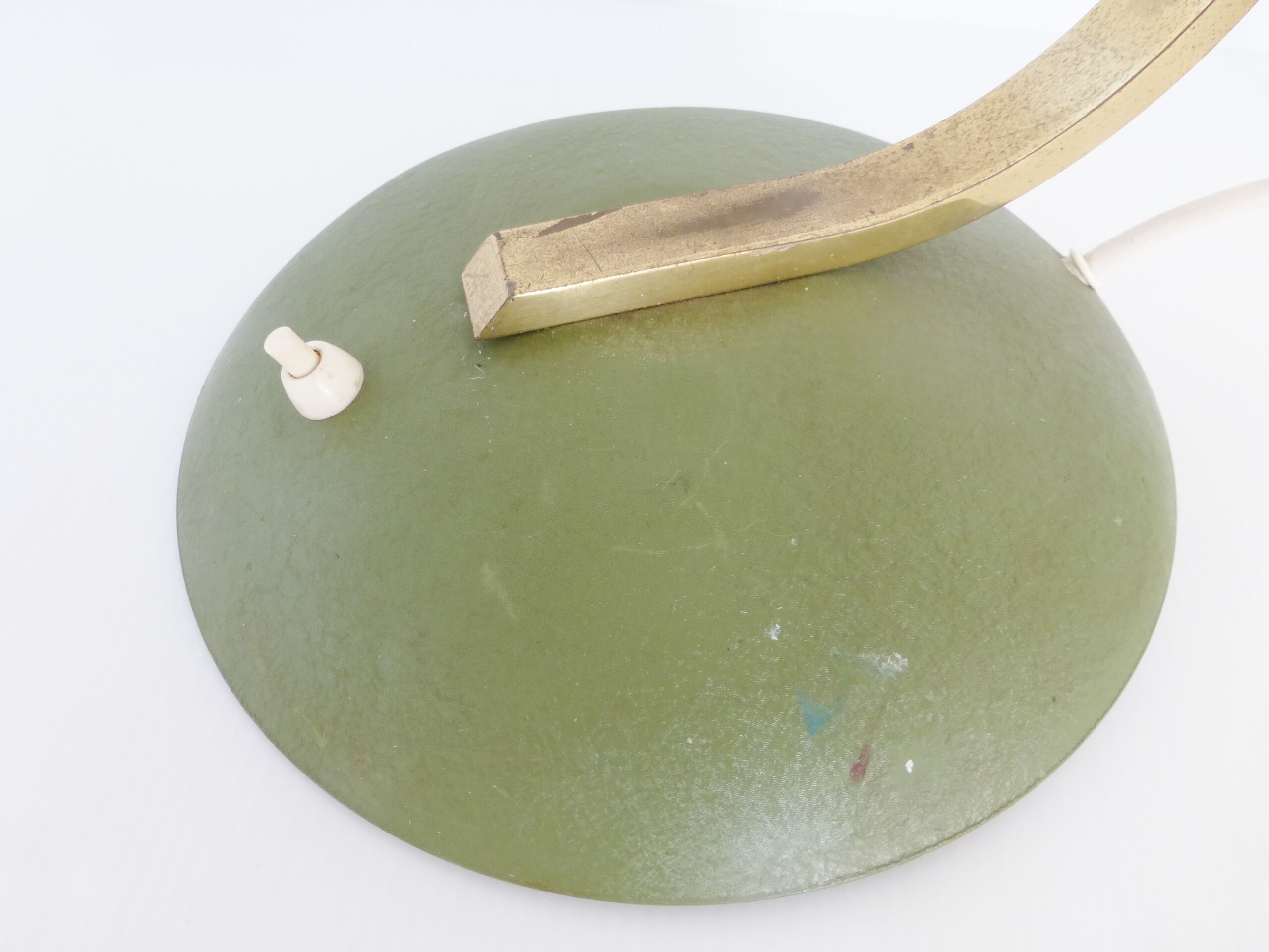 Important khaki saucer 1950 vintage 50's rockabilly desk lamp desk lamp