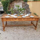 Table de ferme ancienne 8 tiroirs
