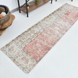 2x9 shabby chic vintage runner rug, 74x265cm