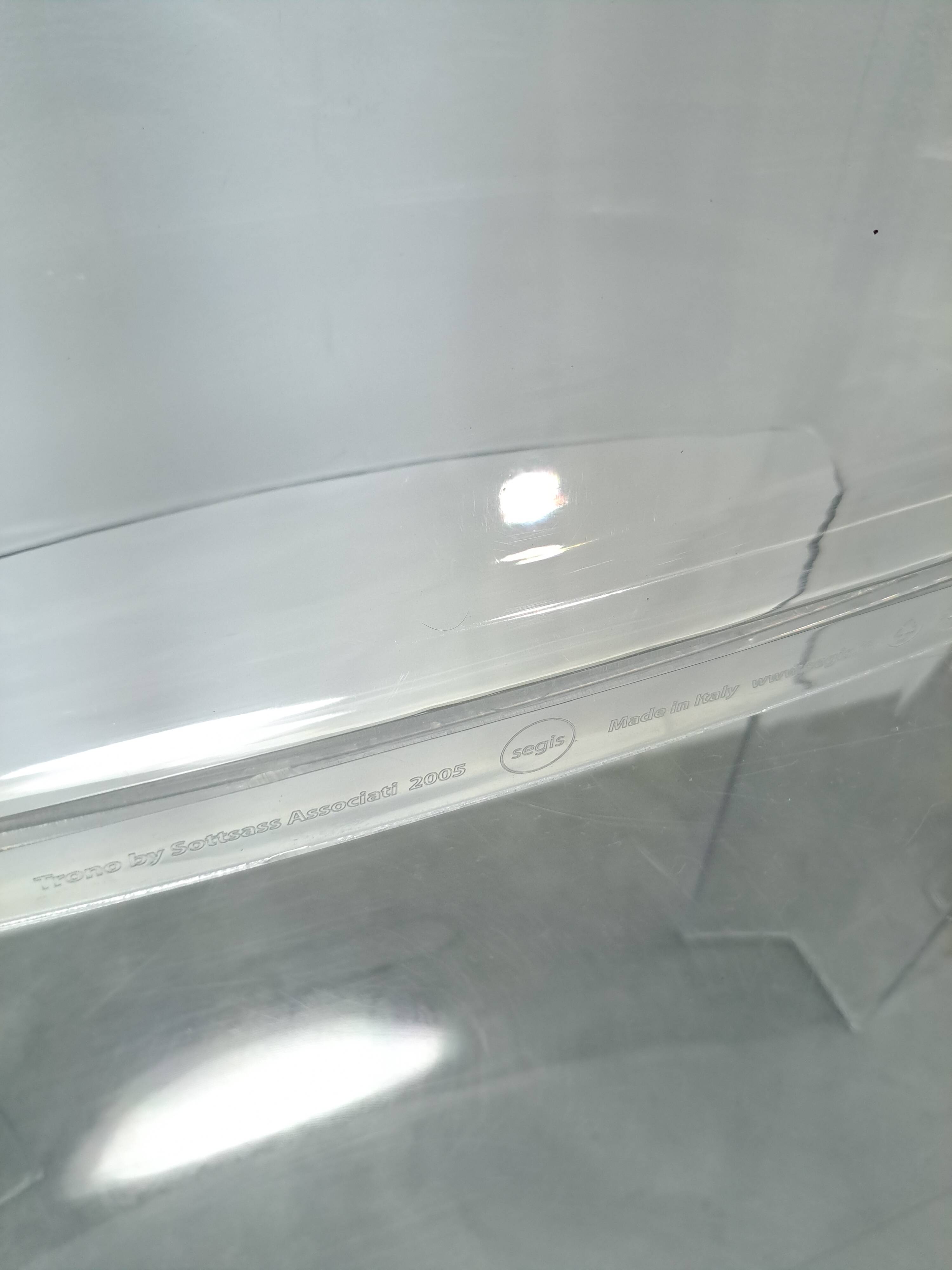 Design plexiglas stapelbare stoelen Trono by Sottsass Associati 2005 Segis