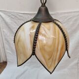 Ceramic and copper pendant lamp from 1970