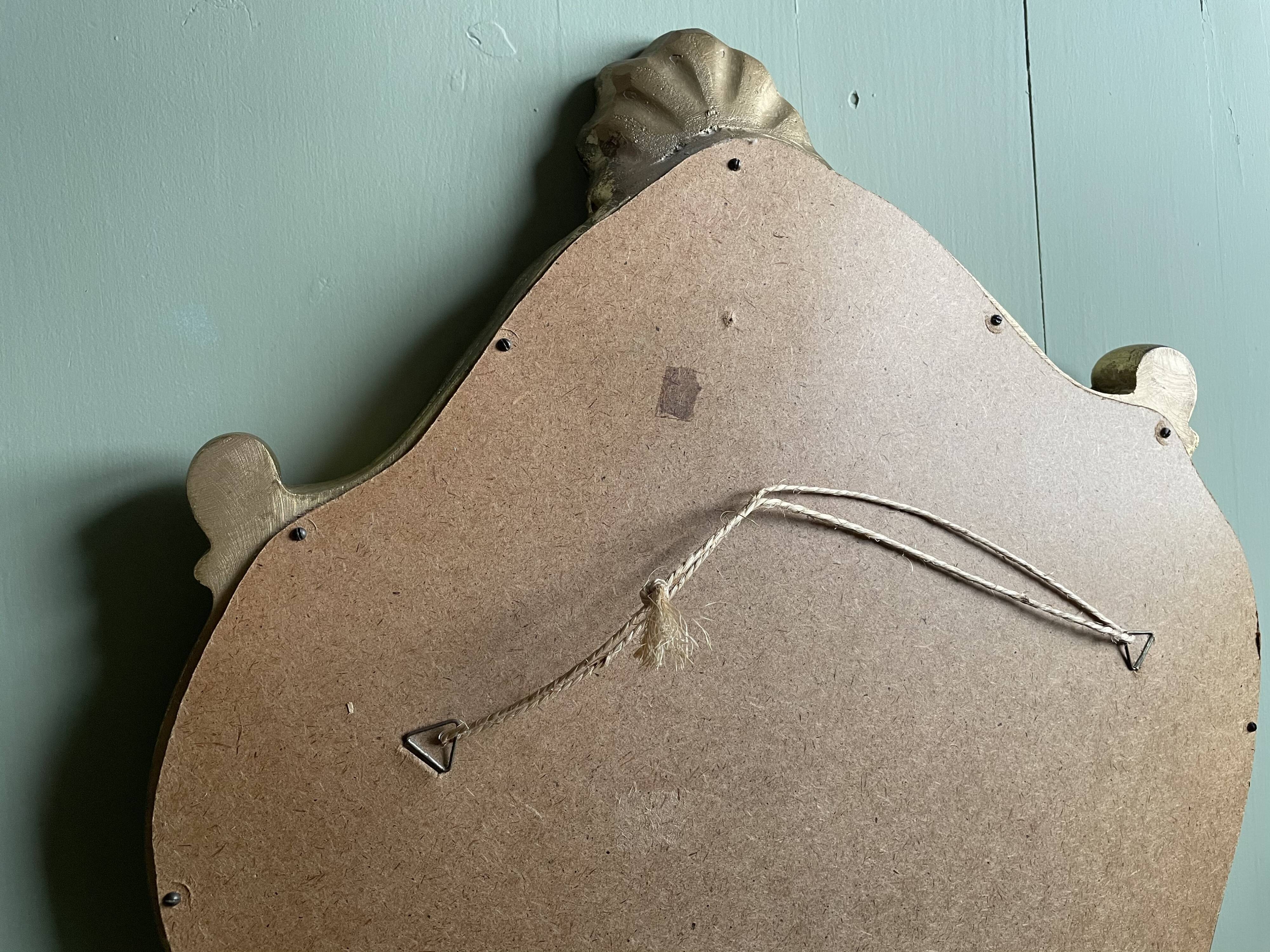 Golden resin shell mirror  46x75cm