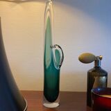 Shell crystal art sculpture vase by Paul Kedelv for Flygsfors, Scandinavian glass