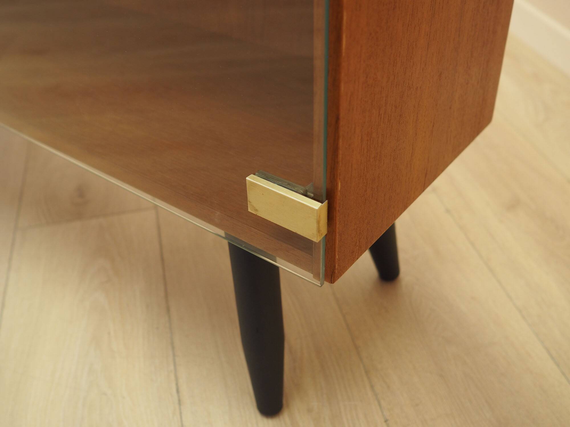 Teak display cabinet with glass doors, Denmark, 1970s