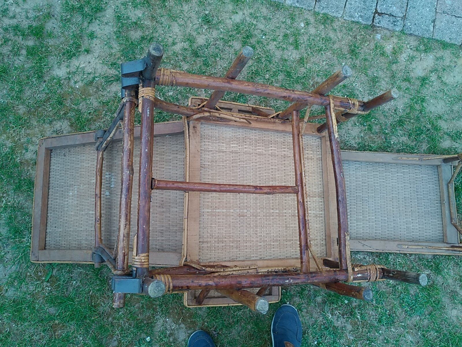 Vintage rattan long chair