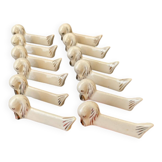 12 Art Deco ceramic knife holders