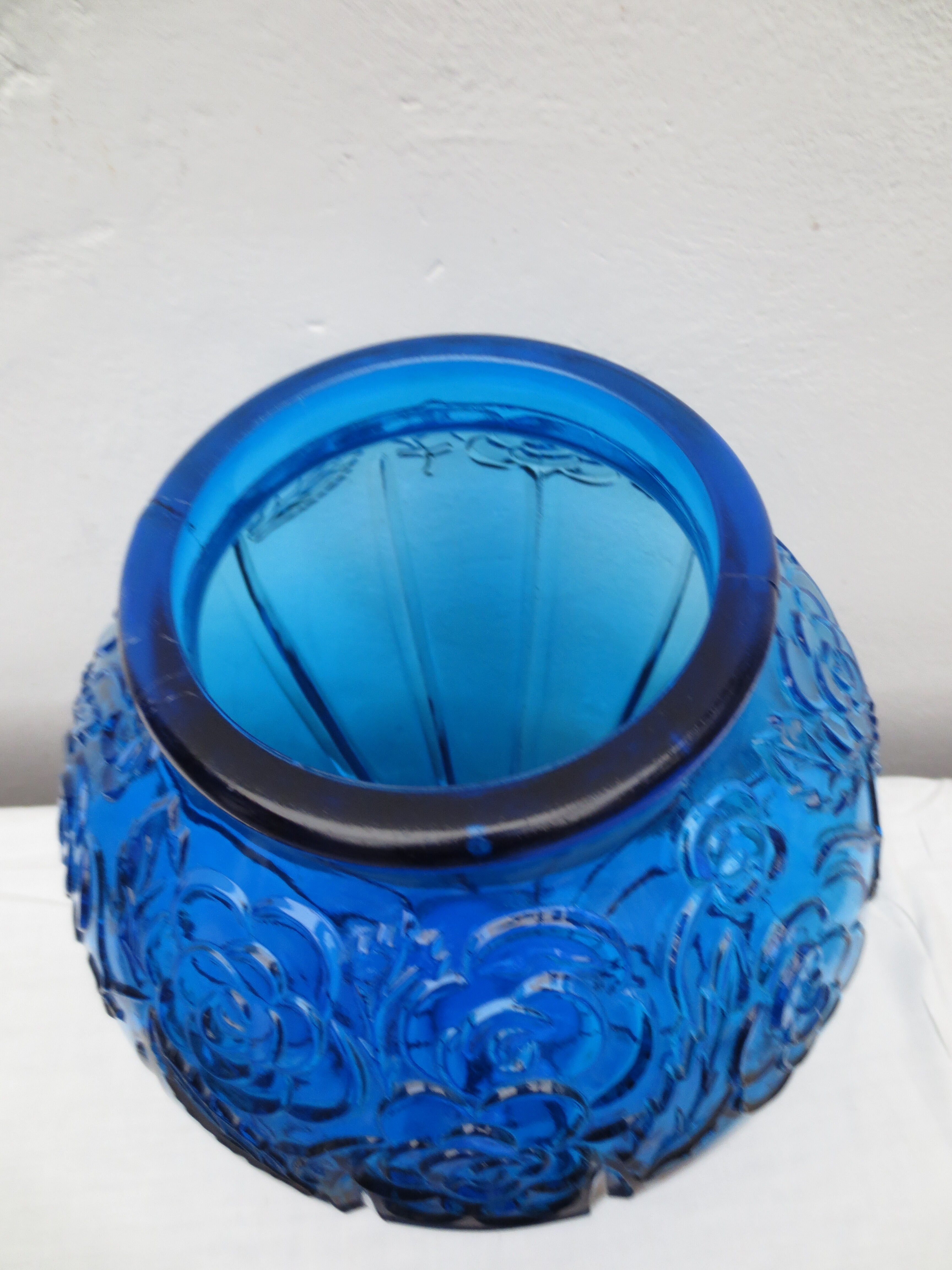 Blue art deco vase