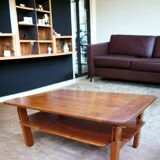 Elm coffee table by Alain Gaubert