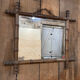 Mirror 45x51cm rectangular wood imitation bamboo 1960