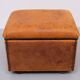 Sheepskin Leather pouf or Ottoman with storage 1970s