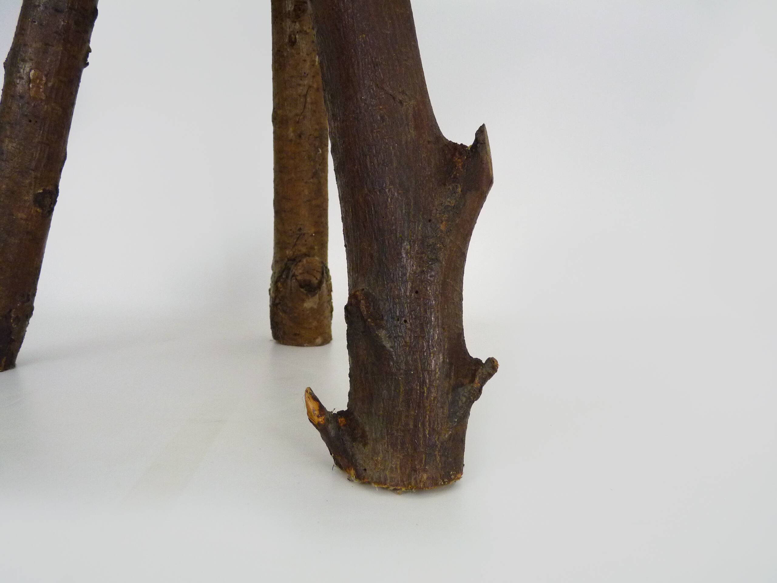 Tripod oak milking stool, Ariège peasant art, France (19th century)