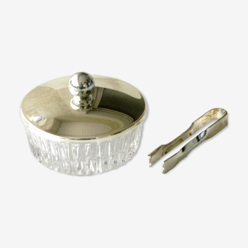 Mini lead crystal sucker with lid and tweezer - Diameter 56mm