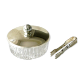 Mini lead crystal sucker with lid and tweezer - Diameter 56mm