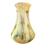 Large vase, blown glass with colored inclusions, Murano design from the 80s