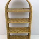 Paire de petites bibliothèques italiennes en bambou, années 1970