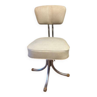 Vintage metal and leather office chair