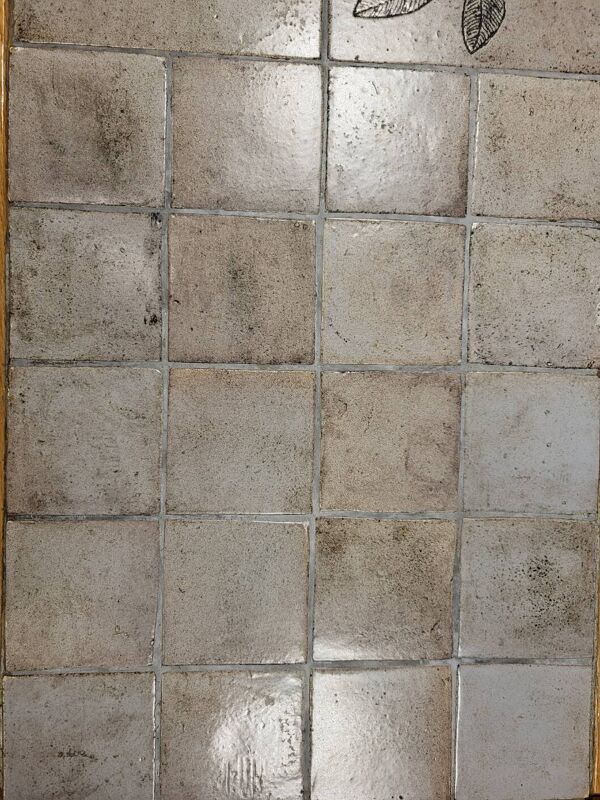 Table basse Jacques Blin en céramique émaillée,  bois de chêne Francaise French Riviera 1960 Vintage