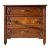 Commode authentique marron en bois massif