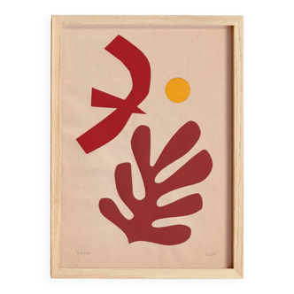 Contemporary collage "birds" inspired by Matisse signed Eawy.