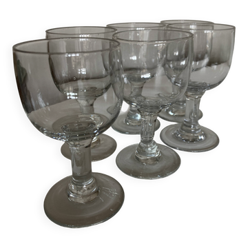 Set of 6 tulip glasses, 19th century