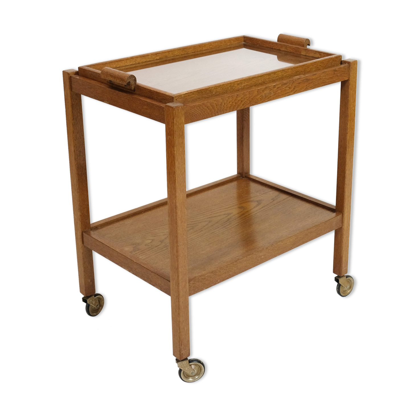 Light wood service and removable top from the 60s and 70s.