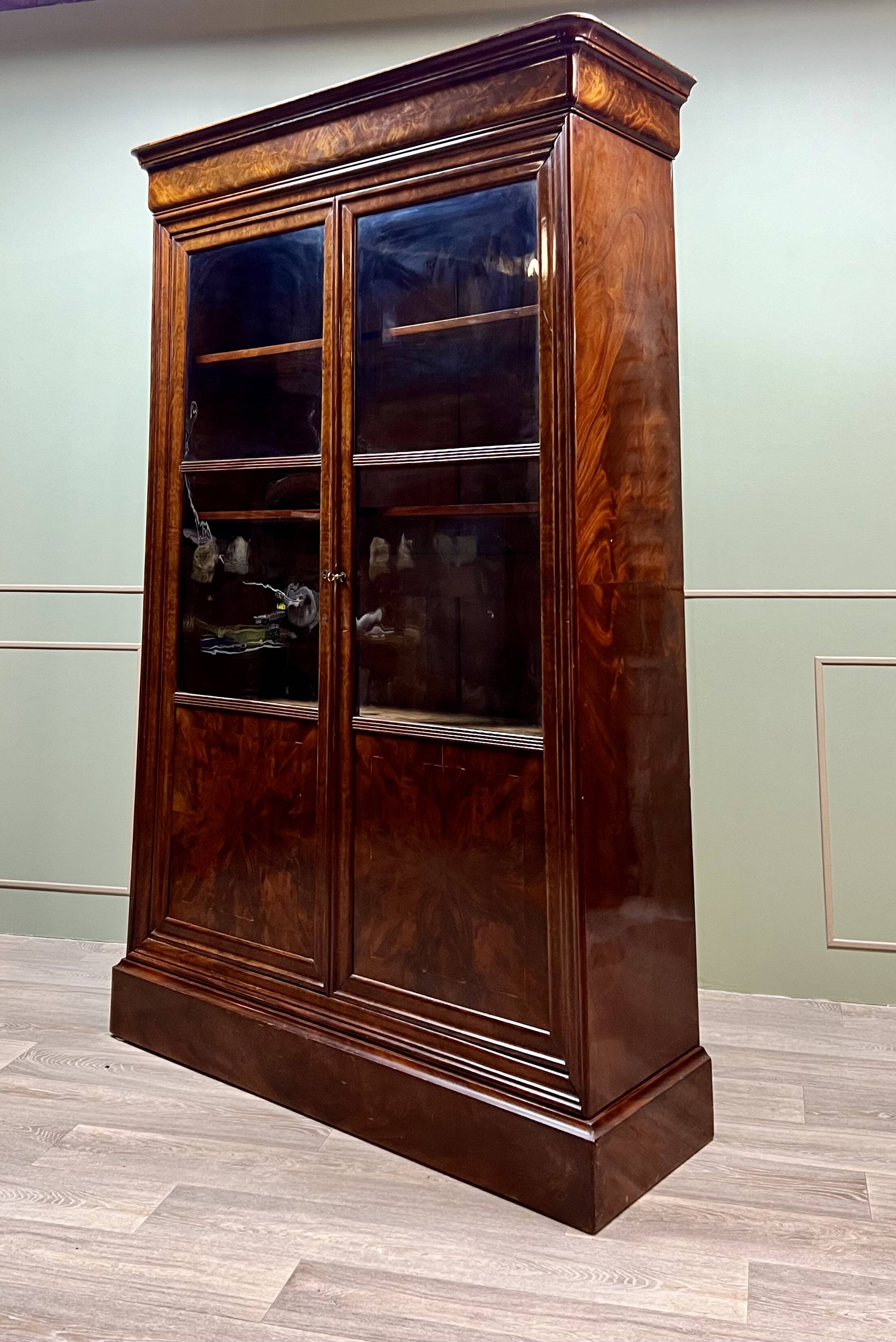 Mahogany Bookcase From Cuba, Restoration Period, 19th Century