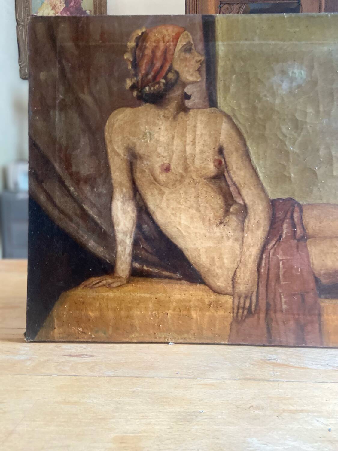 Old painting Female nude Art Deco period