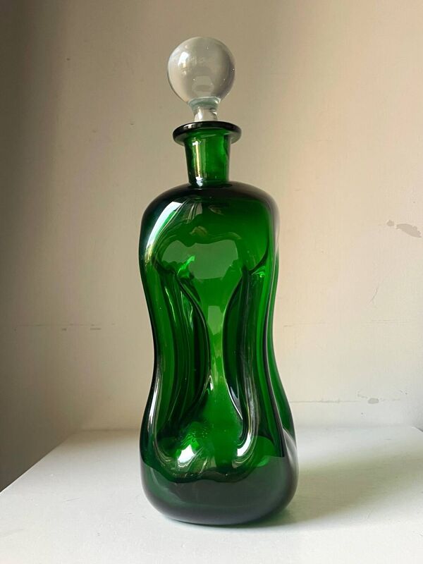 Holmegaard green decanter vintage danois par jacob e bang