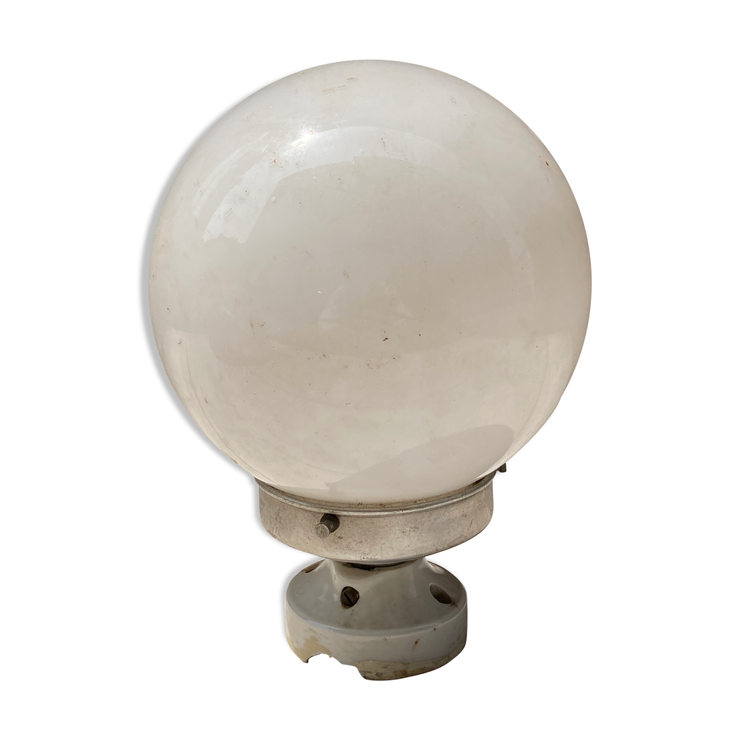 White glass globe