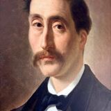 "Alphonse" - Portrait, peinture à l’huile sur toile encadrée - 1864, ☐ 76 x 65 cm